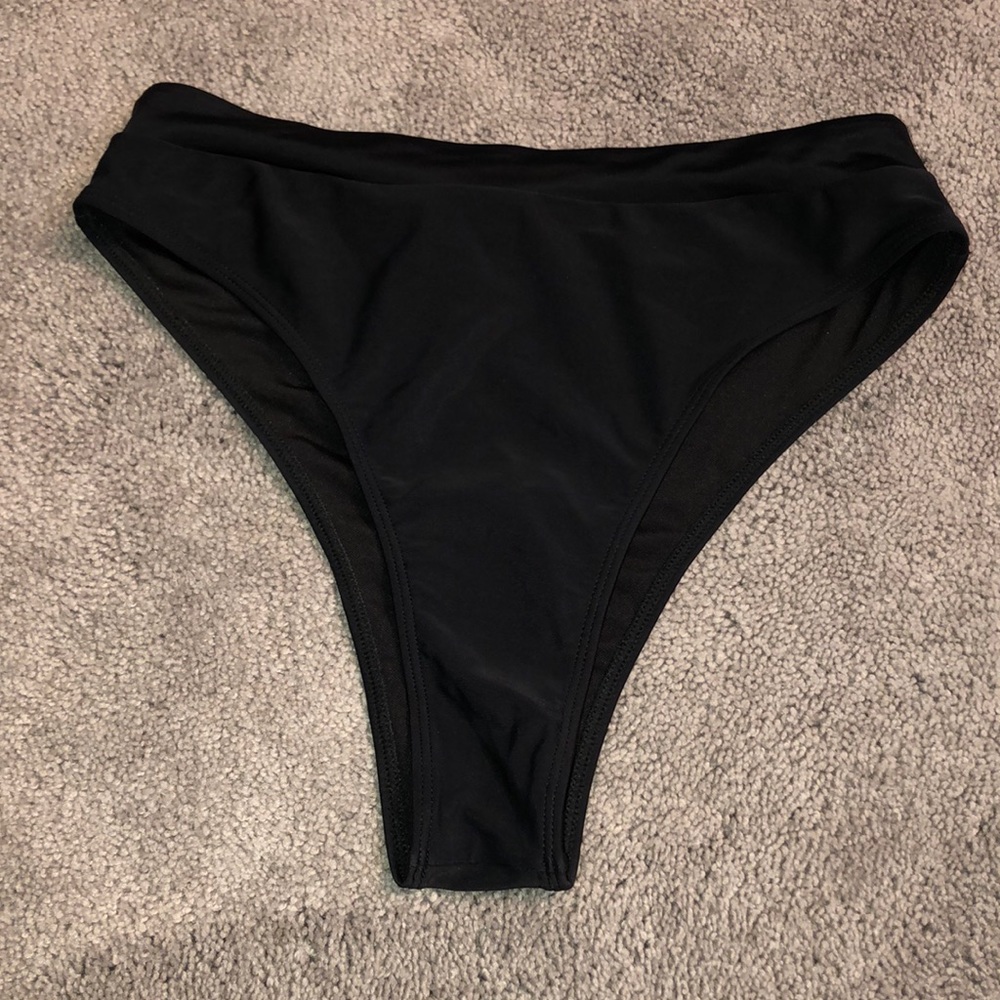 Black high waisted bikini bottoms